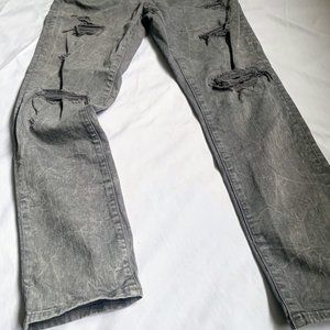 American Eagle Gray Airflex Jeans Patched Stonewashed 31x30